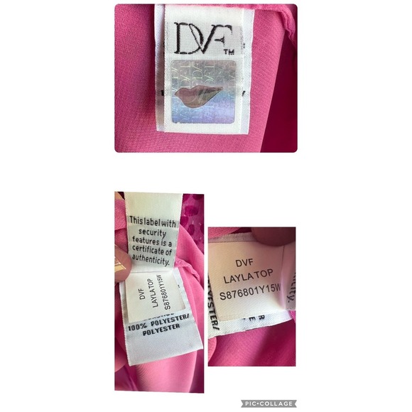 DVF Diane von Furstenberg Silk Layla Petal Dreams Pink Womens Top Size 0 - Picture 11 of 11